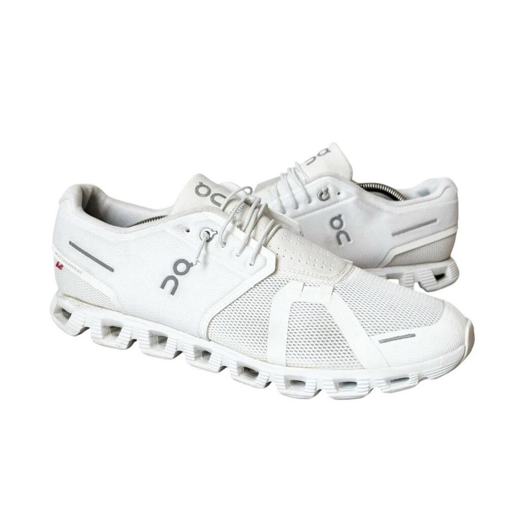 On Cloud 5 Men's Athletic Shoes Size 11, White, No-Tie